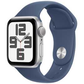 Apple Watch SE 2024 GPS 40mm Silver Denim Sport Band - S/M