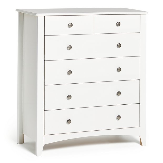 Buy Habitat Minato 4 + 2 Drawer Slim Chest - White | Chest of drawers | Argos