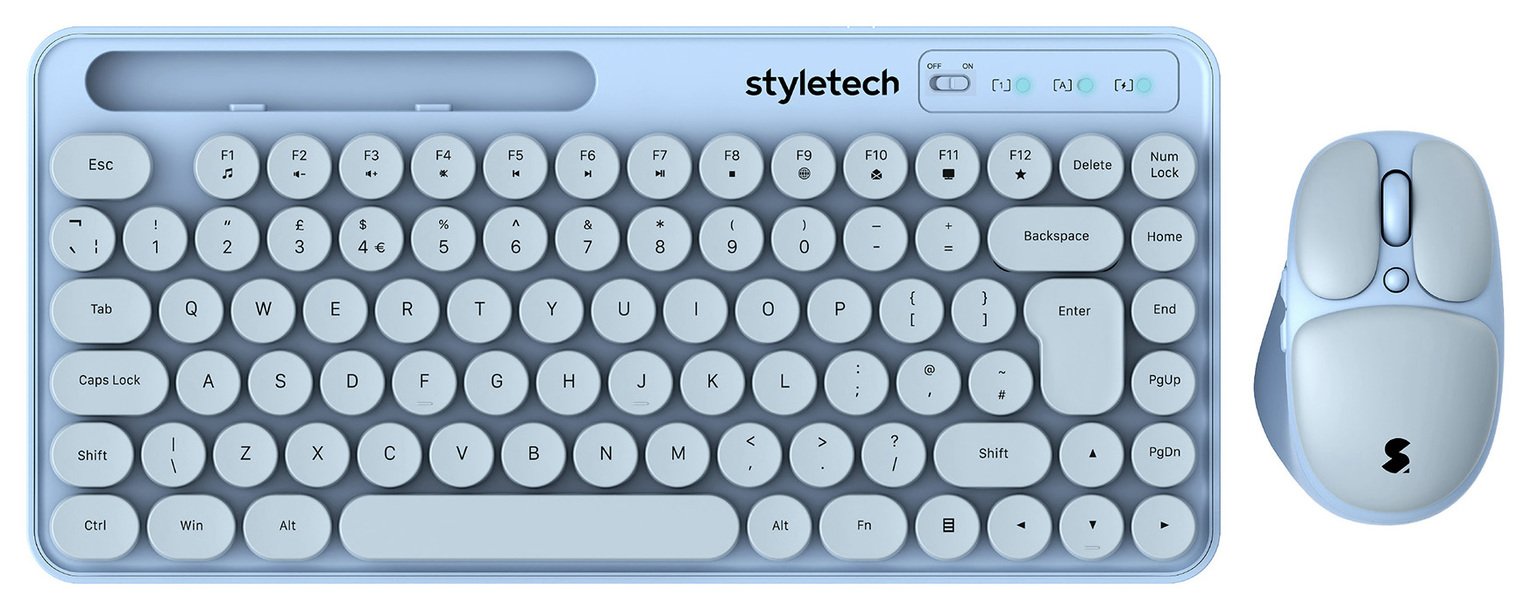 Styletech MK520 Wireless Mouse and Keyboard - Pastel Blue