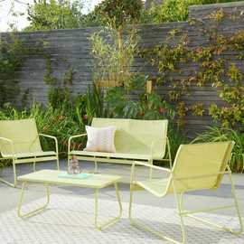 Habitat Cali 4 Seater Metal Patio Set - Yellow