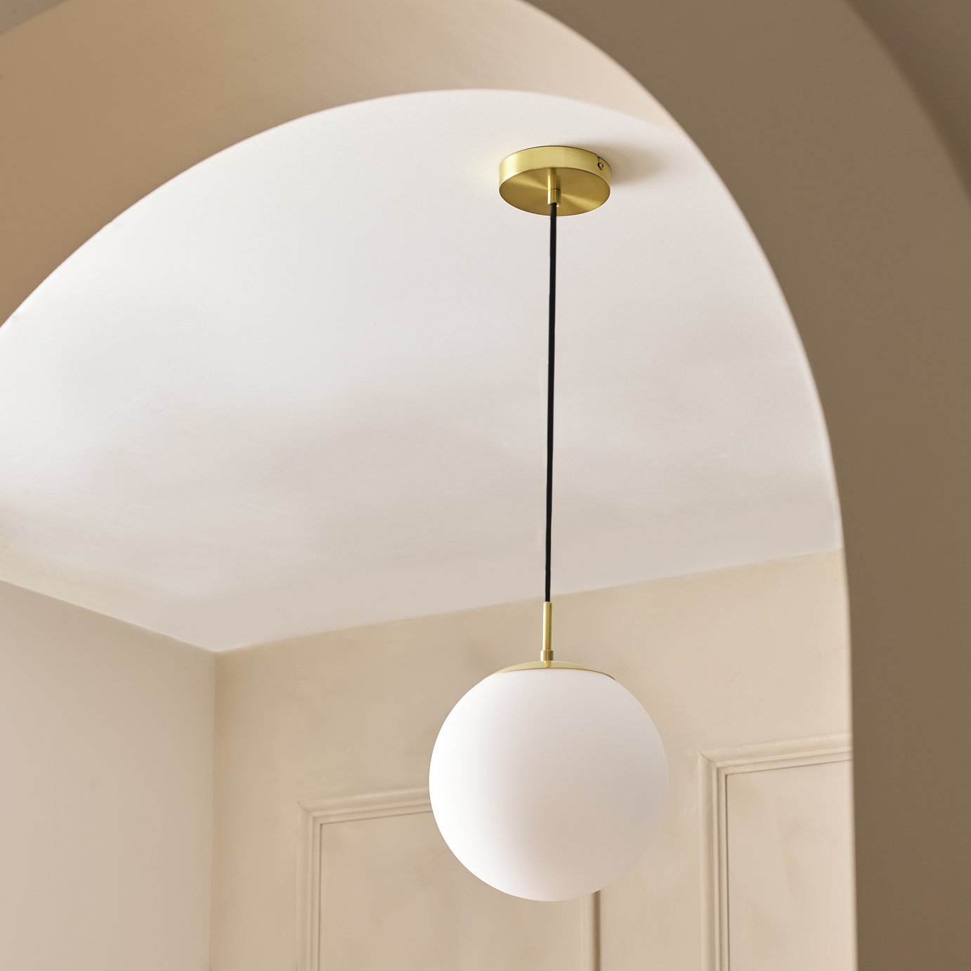 Habitat Boyd Glass Pendant Light - Brass