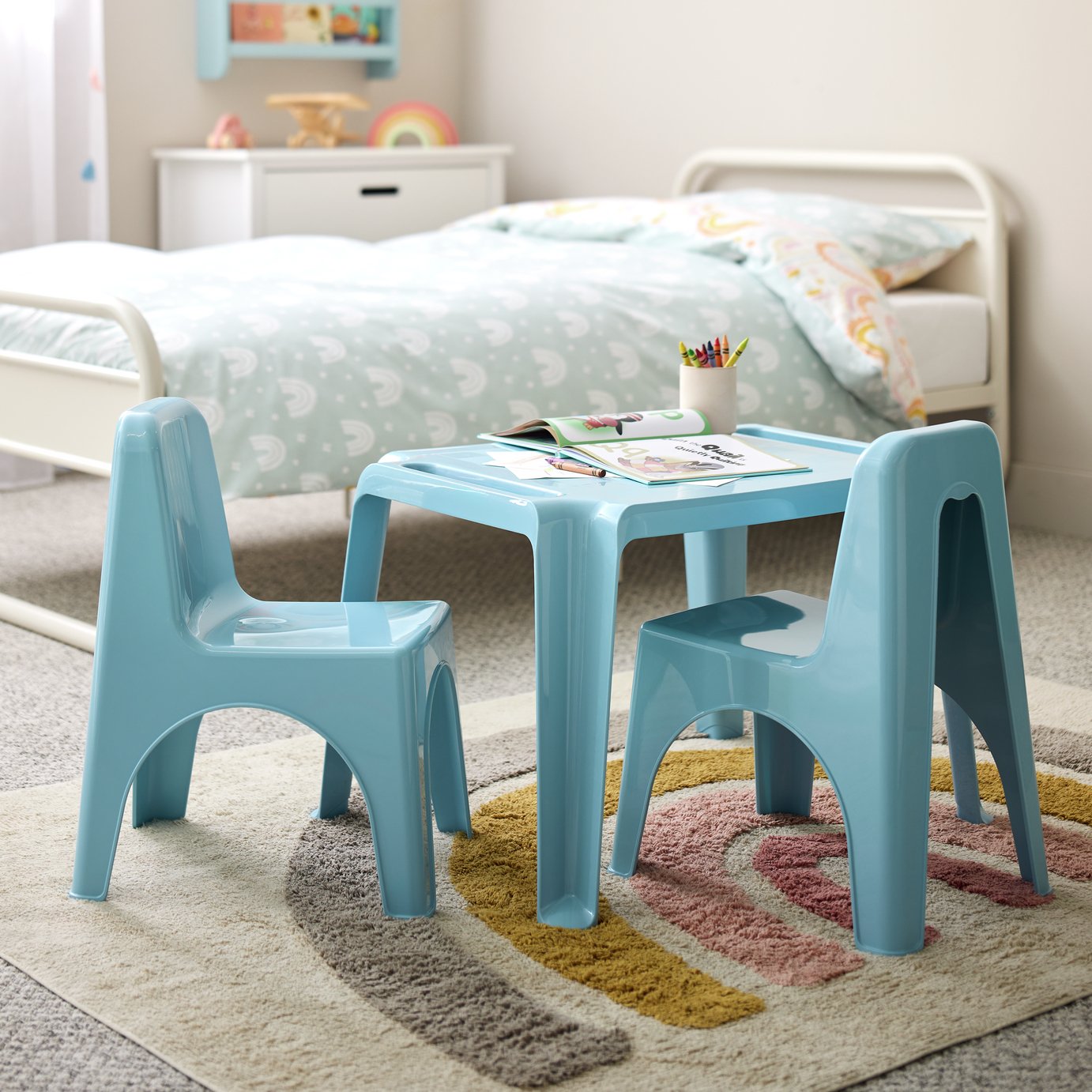 Bica Kids Set of 2 Sky Blue Plastic Chairs