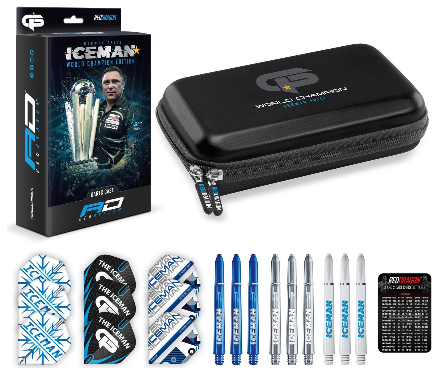 Red Dragon Gerwyn Price Iceman Darts Case and Accessories