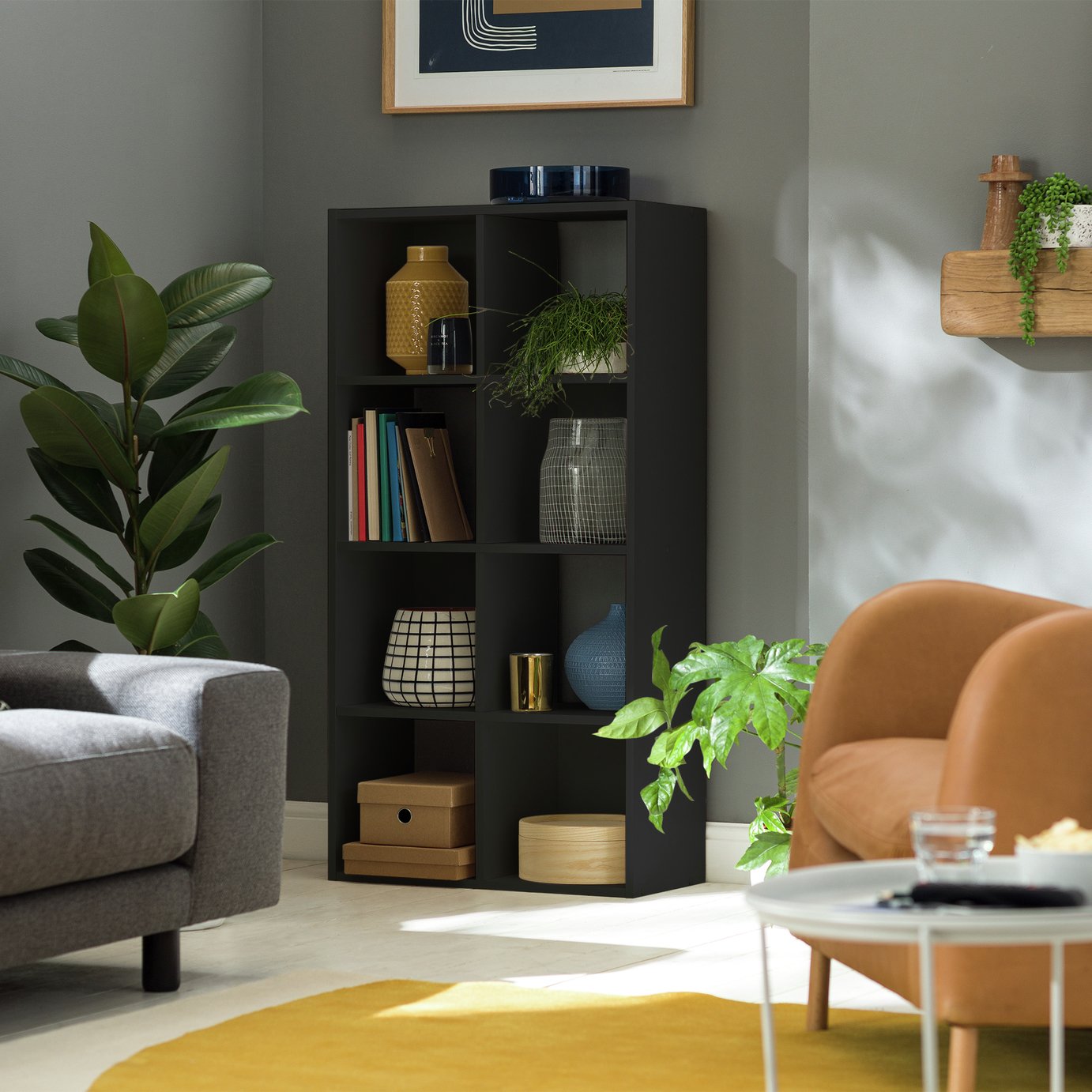 Argos Home Squares 8 Cube Storage Unit - Black