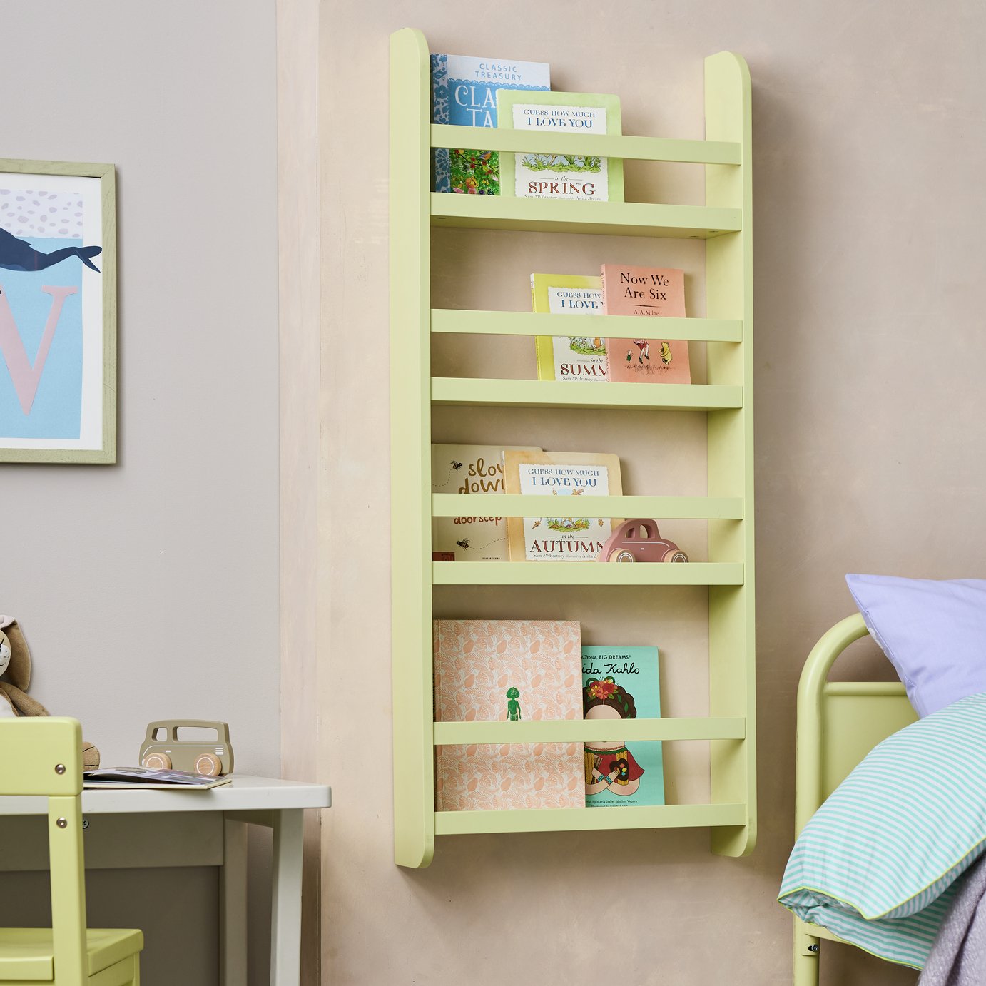 Habitat Kids Scandinavia Wall Mounted Bookcase - Yellow