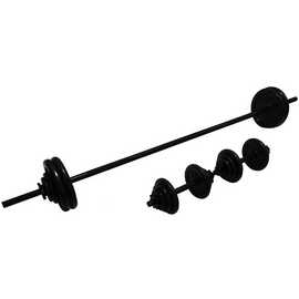 Opti 50KG Cast Iron Barbell Dumbbell Set