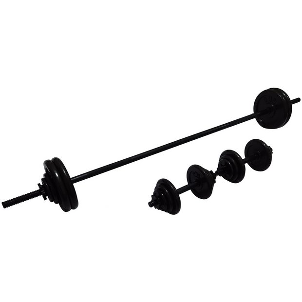 Buy Opti 50KG Cast Iron Barbell Dumbbell Set Dumbbells Argos