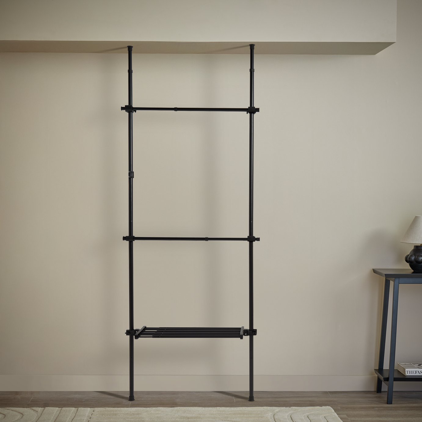 Argos Home Single Adjustable Ceiling Rail - Black