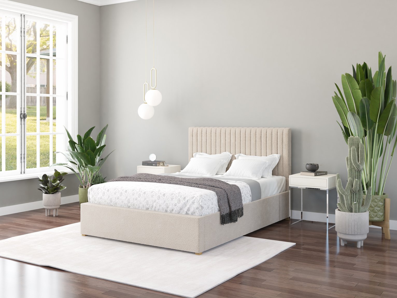 Aspire Grant Velvet Ottoman Bed