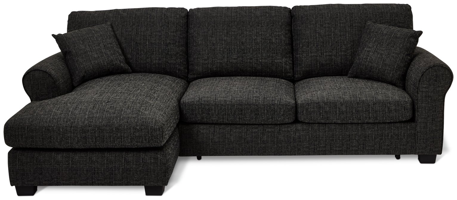Argos Home Lisbon Left Hand Corner Chaise Sofa Bed -Charcoal