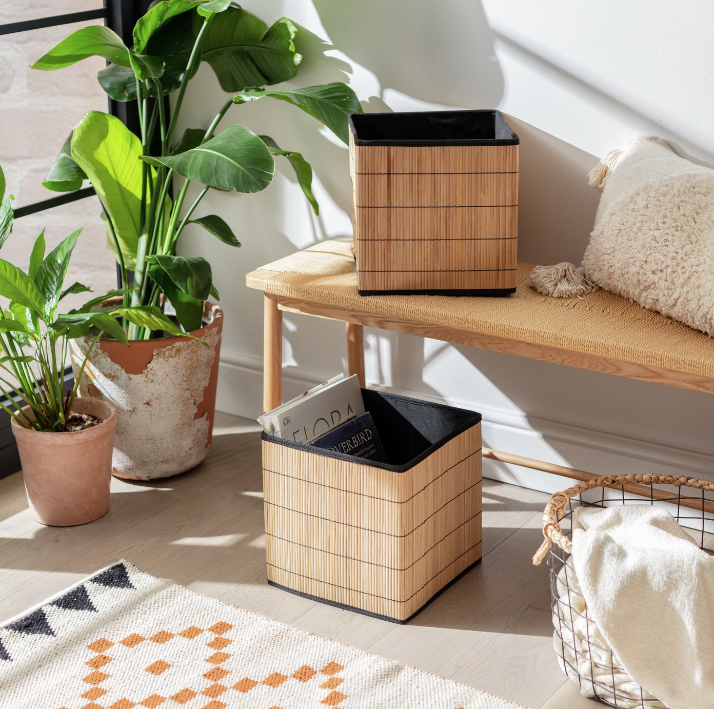 Habitat Set of 2 Bamboo Squares Plus Boxes - Natural