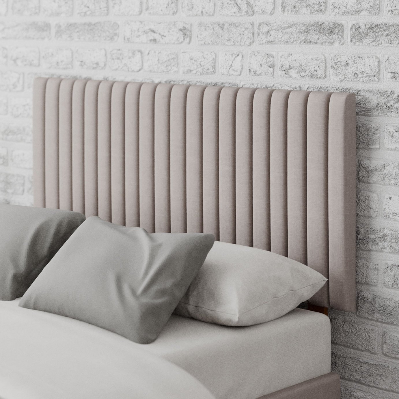 Aspire Grant Linen Superking Headboard - Off White