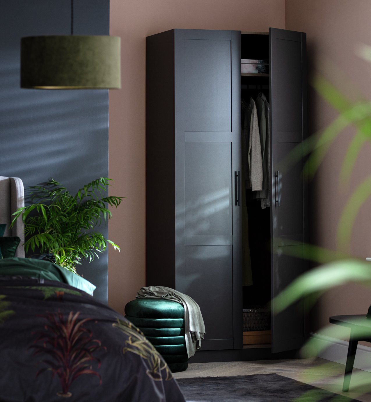 Habitat Munich Panelled 2 Door Wardrobe