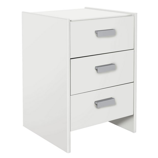 Buy Argos Home Capella 3 Drawer Bedside Table White Bedside