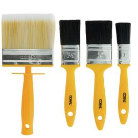 Coral Essentials Paint Brushes with Block - 4 Piece Set
