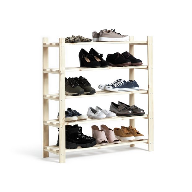 Buy Argos Home 5 Shelf Shoe Storage Rack Solid Unfinished Pine Shoe Storage Argos