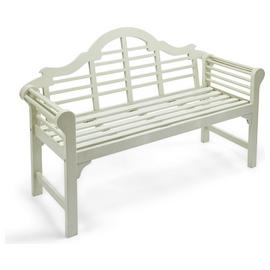 Lutyens Style Hardwood Garden Bench - White.