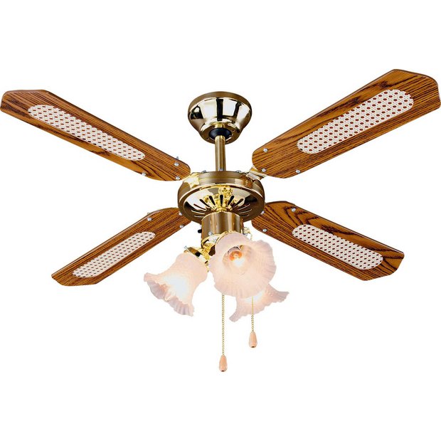 Buy Argos Home Decorative 3 Light Ceiling Fan Brass Ceiling