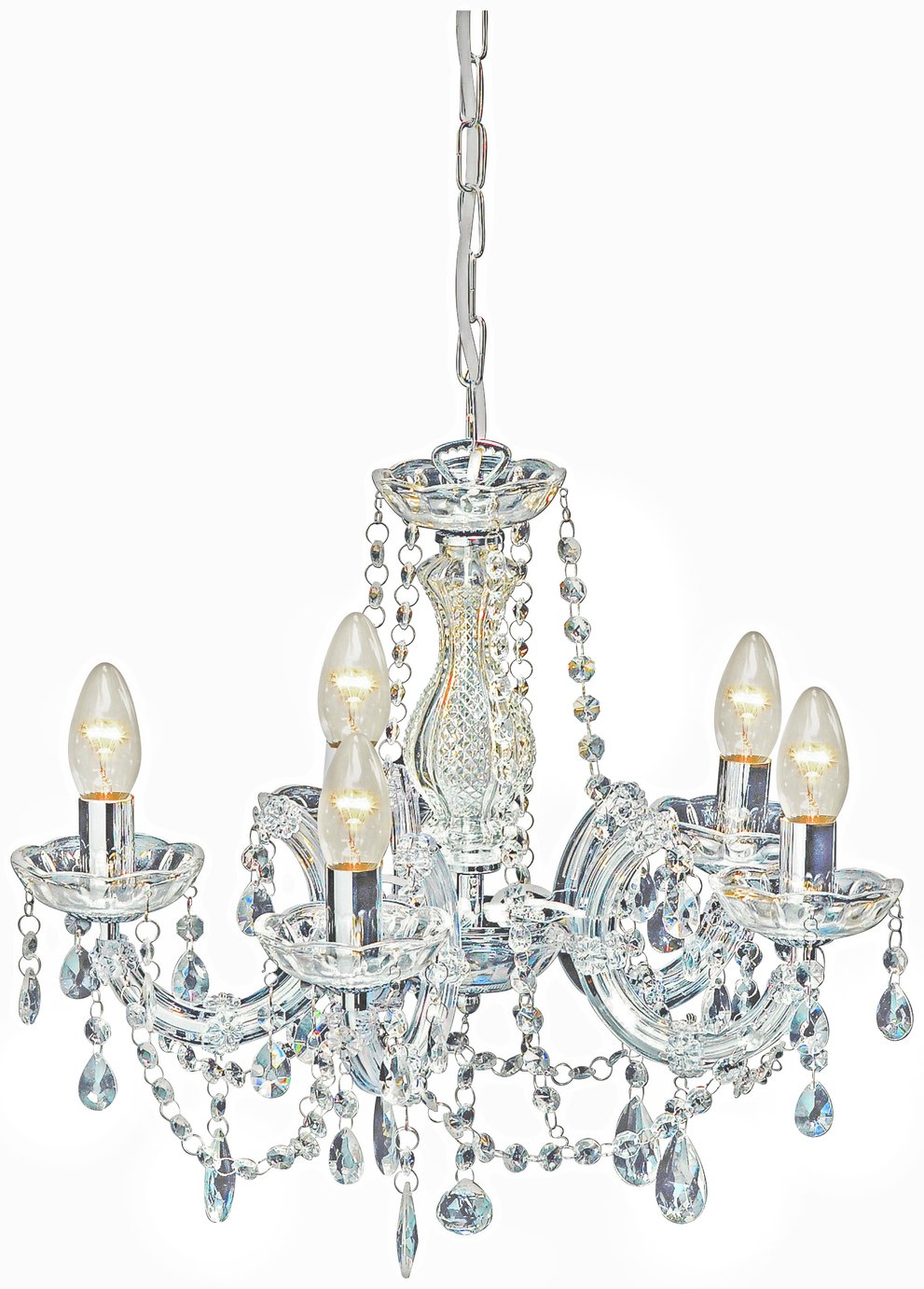 Argos Home Inspire 5 Light Chandelier - Clear