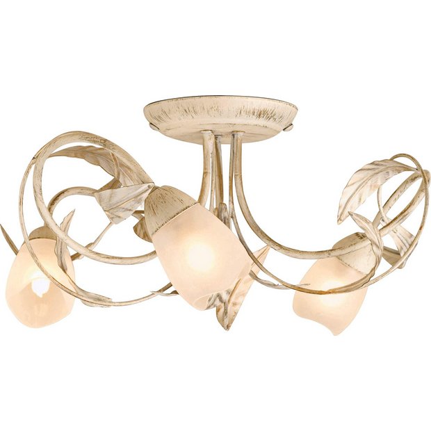 Buy Argos Home Elana 3 Light Semi Flush Ceiling Fitting Cream Ceiling Lights Argos