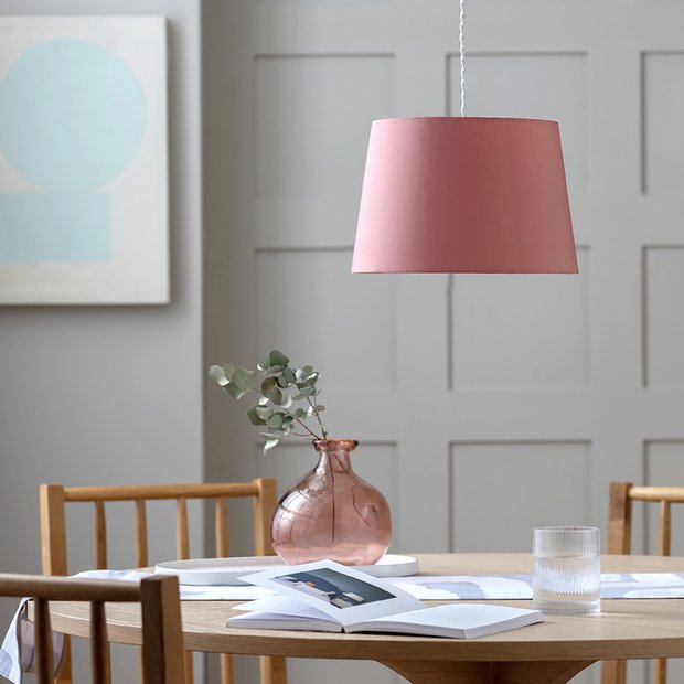 Buy Habitat Pink Textured Easy Fit Tapered Lampshade 30cm Lamp shades Argos