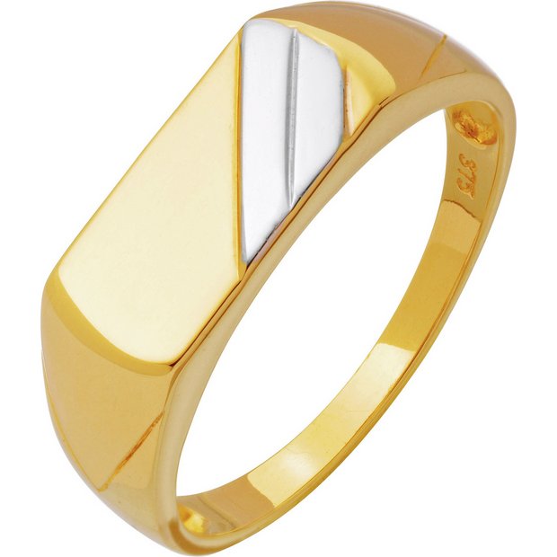 Buy Revere 9ct Gold Multi Coloured Signet Ring U Mens rings