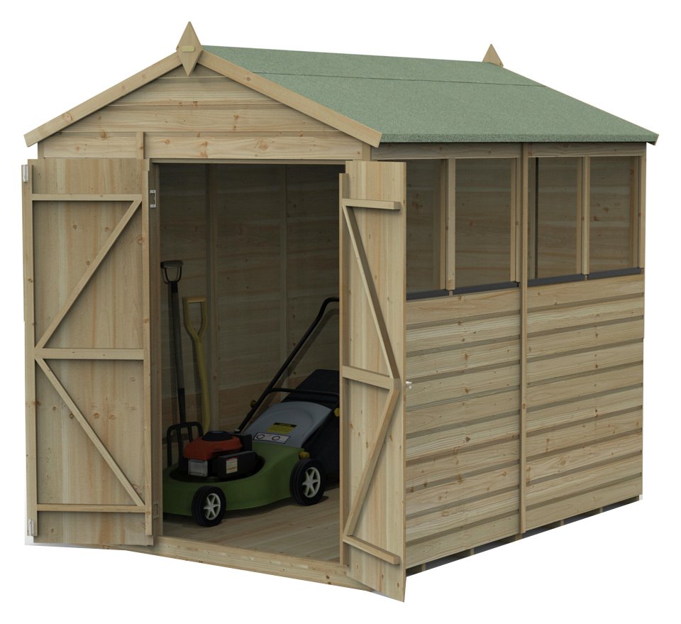 Forest Beckwood Shiplap 4 Windows Apex Shed - 8 x 6ft