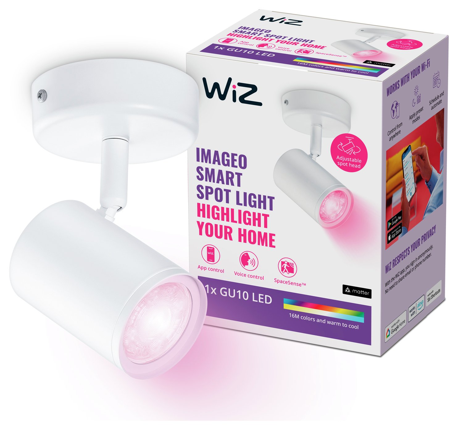 WiZ Imageo Metal LED Smart Spotlight - White