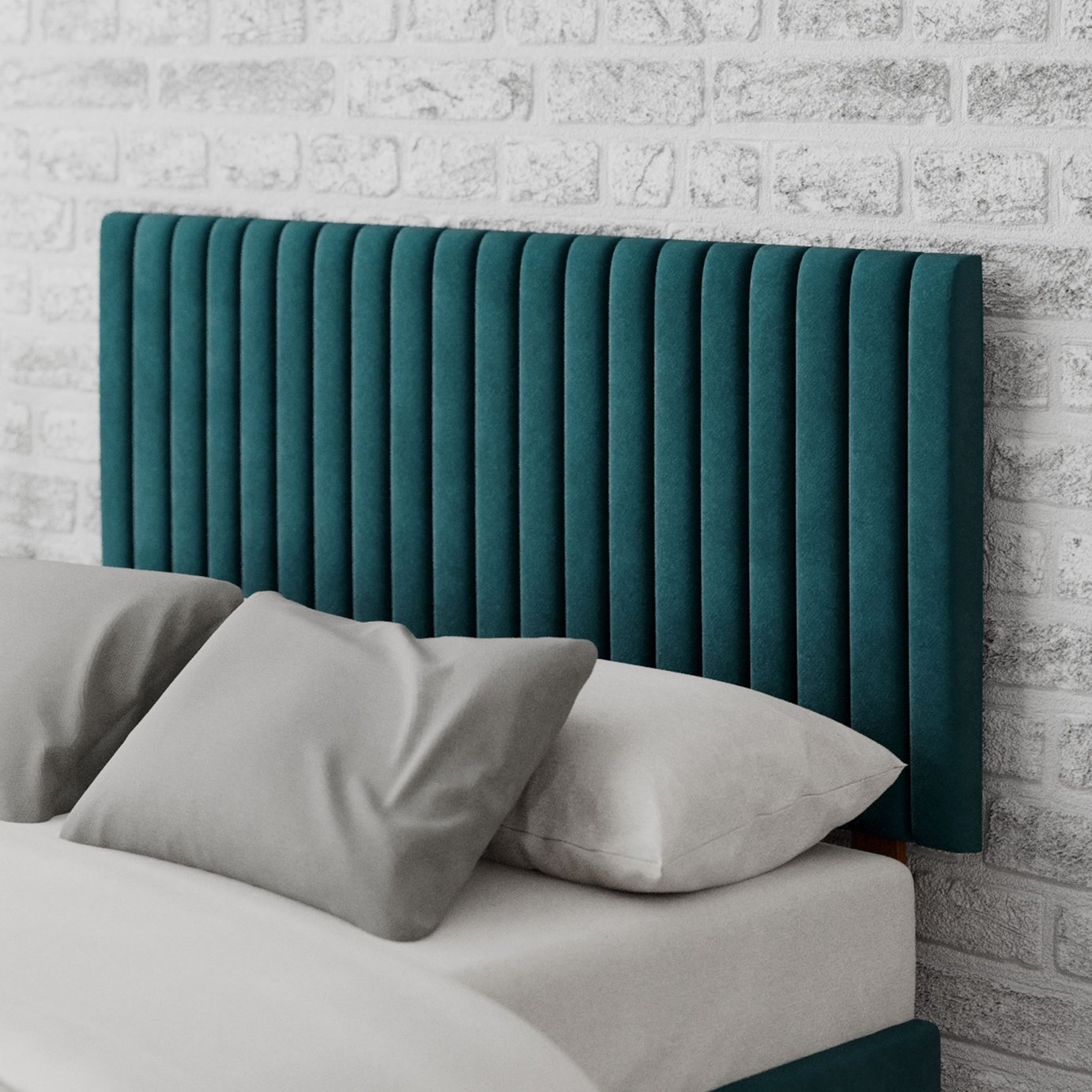 Aspire Grant Velvet Superking Headboard - Emerald Green