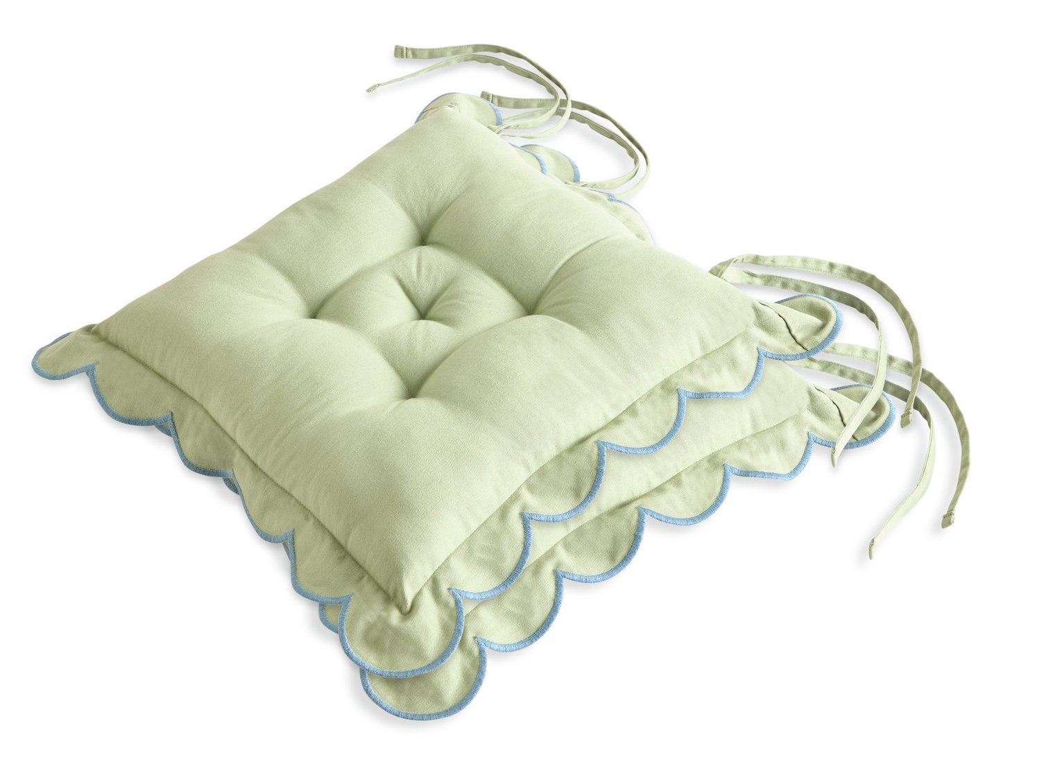 Habitat Scallop Pack of 2 Seat Cushions - Green