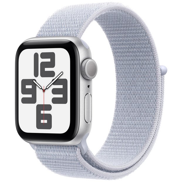 Buy Apple Watch SE 2024 GPS 40mm Silver Blue Cloud Sport Loop Fitness and activity trackers Argos