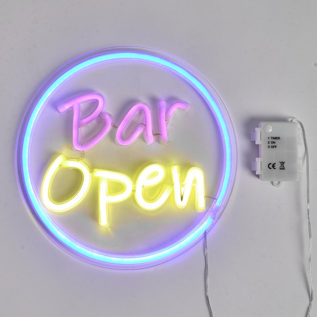Buy Garden by Sainsburys Battery Neon Effect Bar Sign Wall
