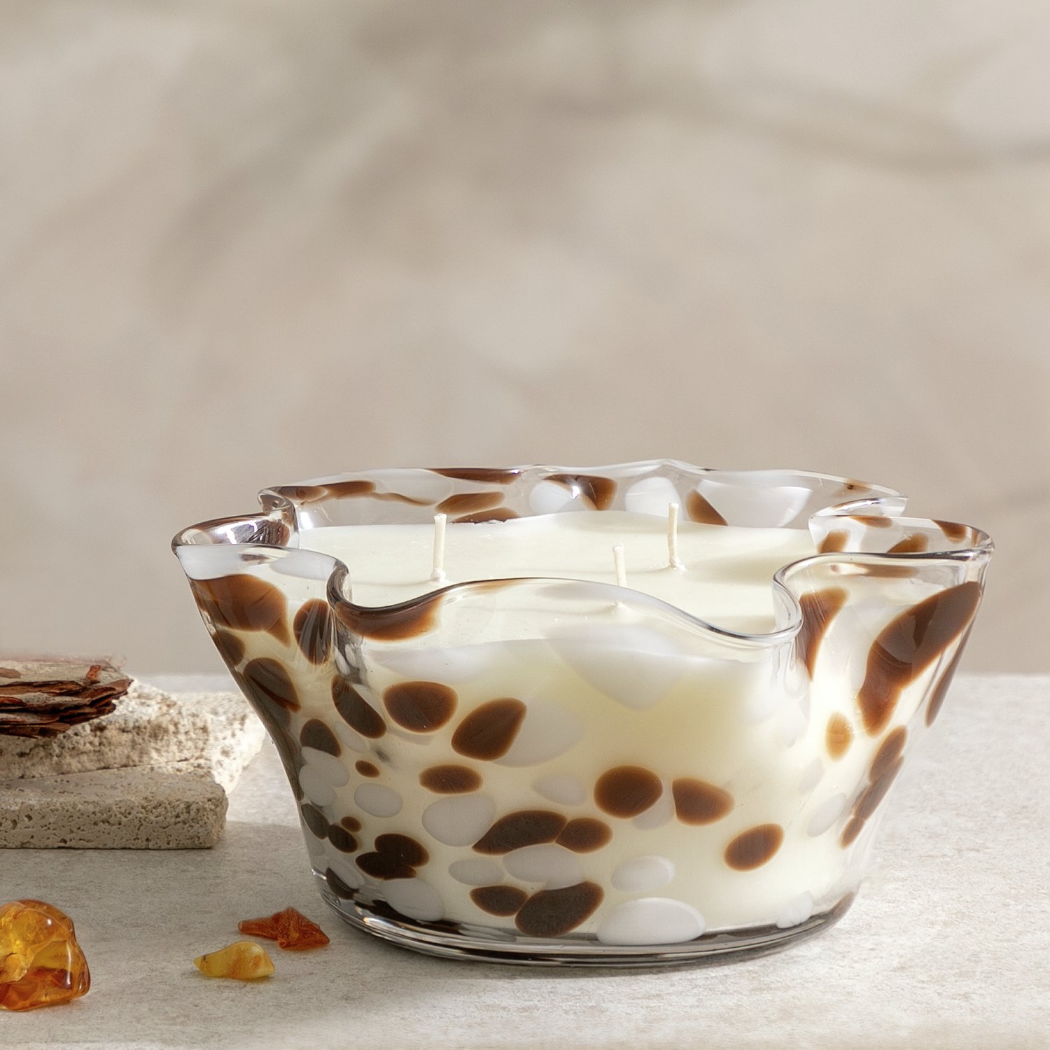 Habitat Multiwick Candle - White Suede & Amber