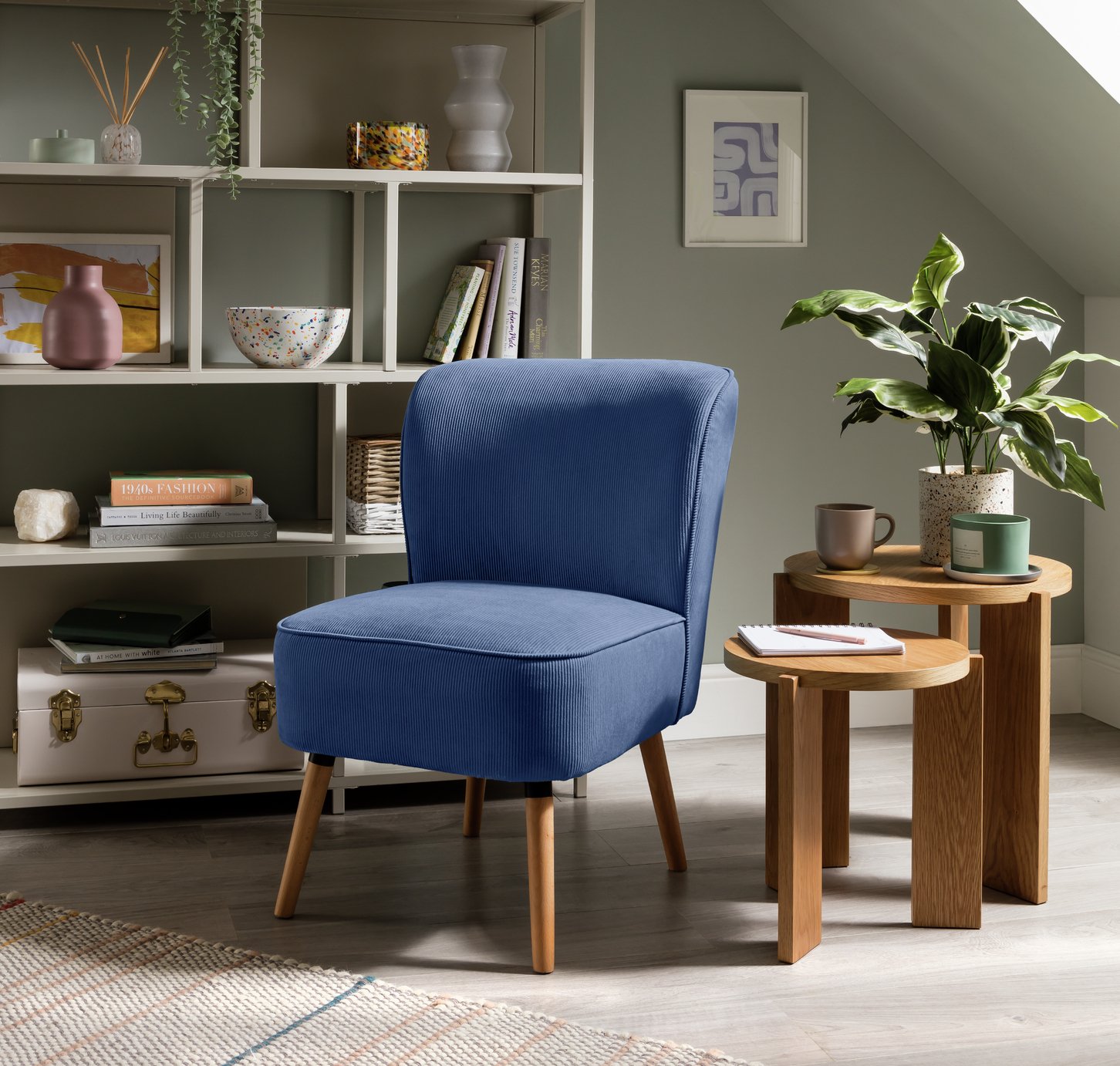 Habitat Eppy Fabric Accent Chair - Blue