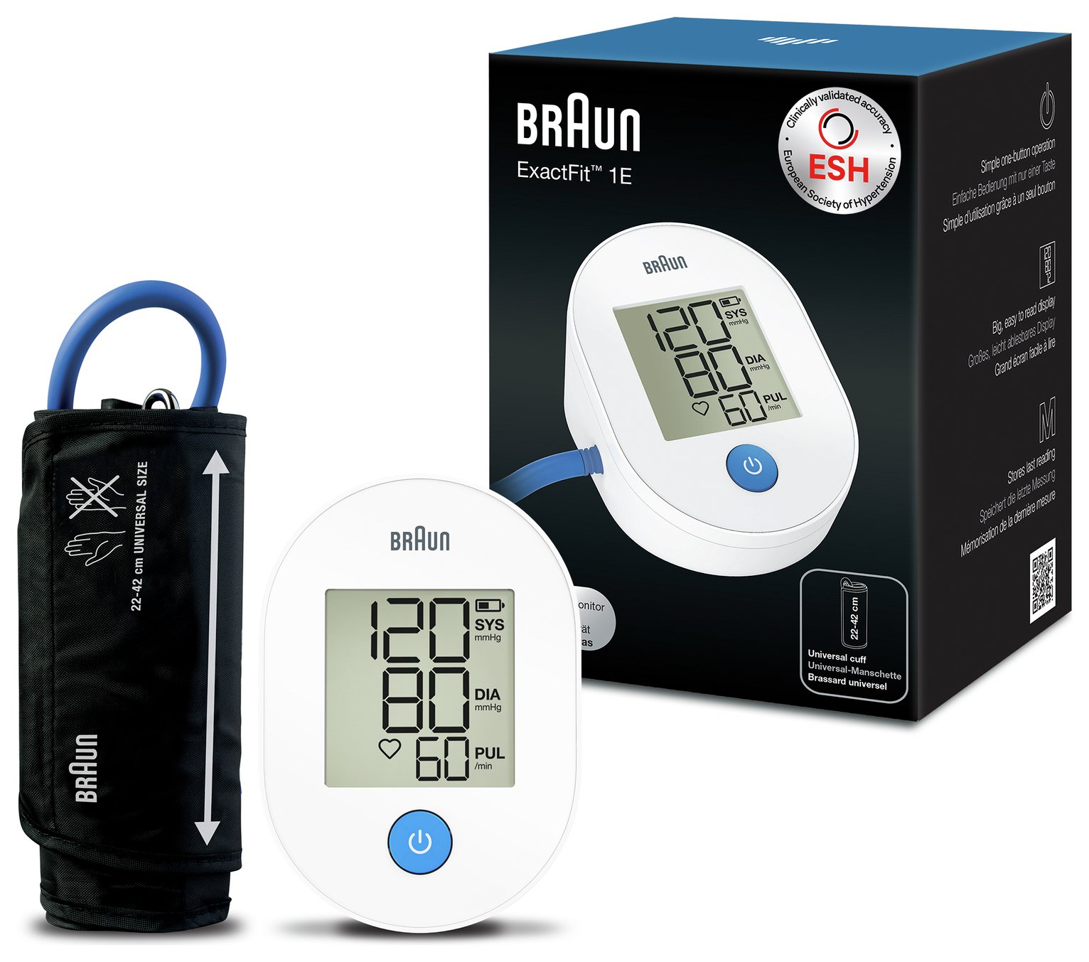 Braun ExactFit 1E Upper Arm Blood Pressure Monitor