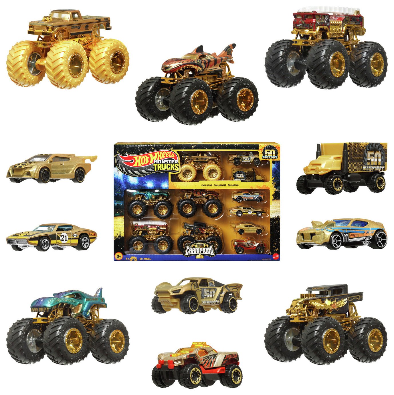 Hot Wheels Monster Truck Trophy Collection Die-Cast Toy Cars
