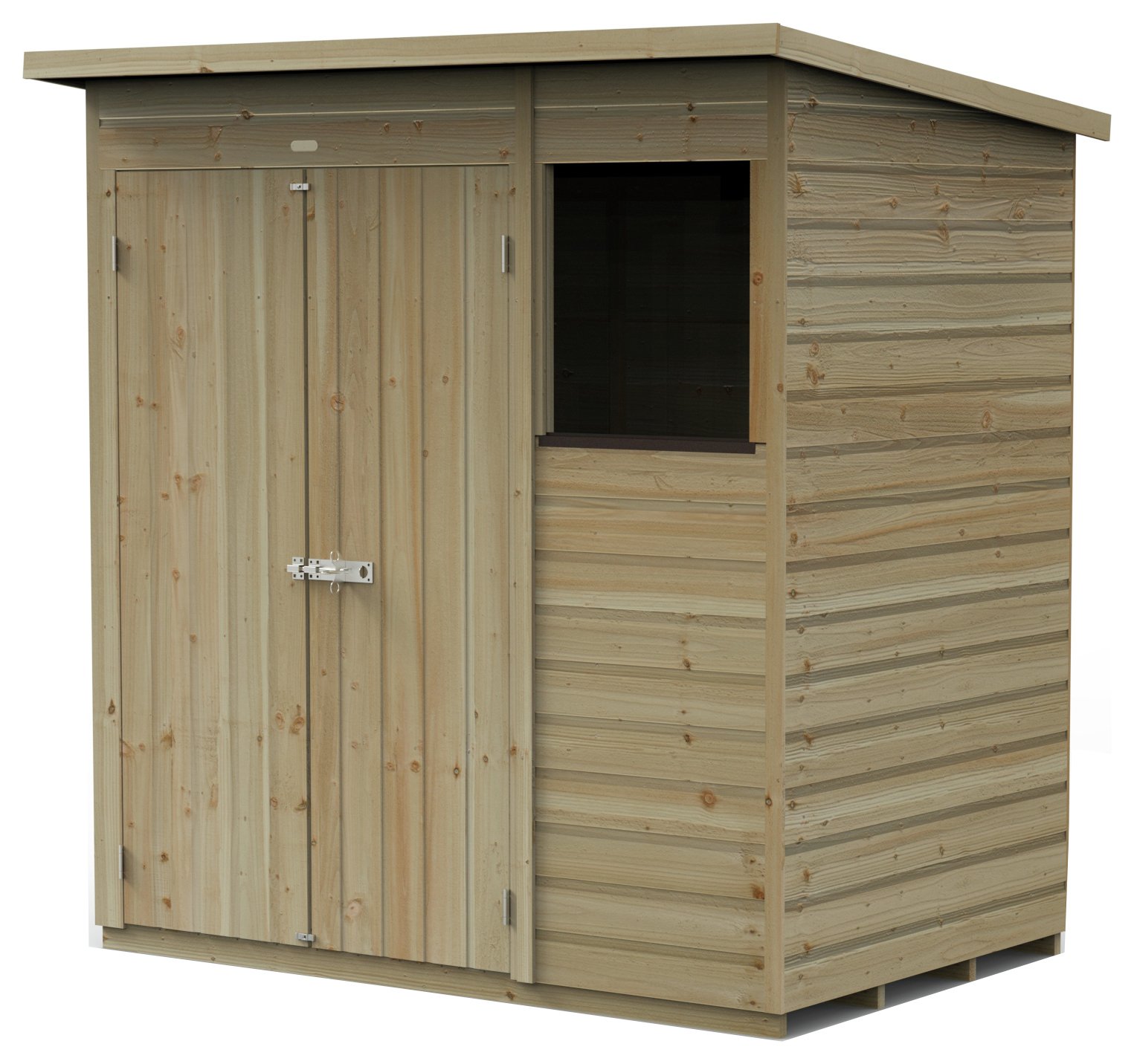 Forest Beckwood Shiplap 1 Window Pent Shed - 6 x 4ft