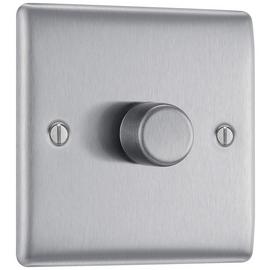 BG Single 2 Way Dimmer Switch - Brushed Stainless Steel