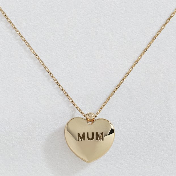 Buy Revere 9ct Yellow Gold MUM Heart Pendant Necklace Womens necklaces Argos