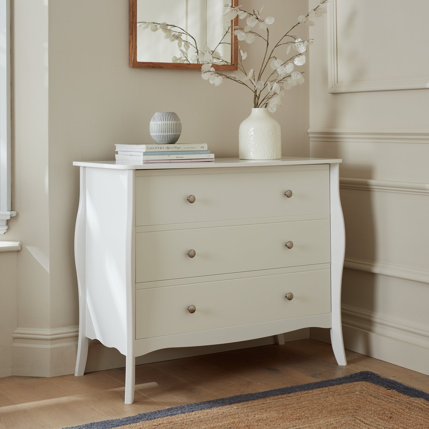 Argos Home Amelie 3 Drawer Chest - White