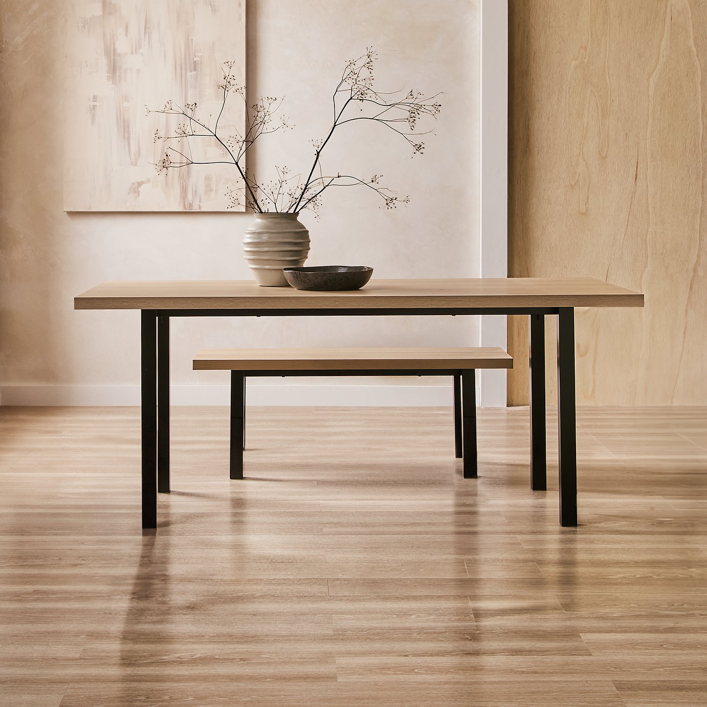 Habitat Zayn Wood Effect Dining Table - Birch 
