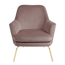 Habitat Celine Velvet Accent Chair - Pink