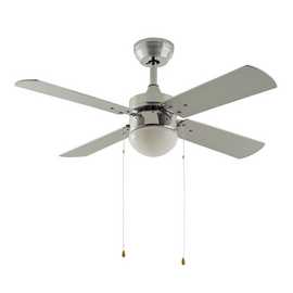 Argos Home Ceiling Fan - Chrome & Grey