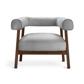 Habitat Elio Fabric Curved Armchair - Grey