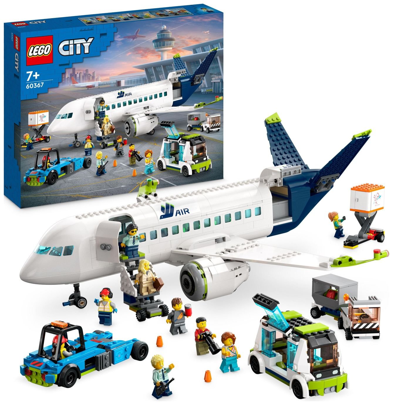 LEGO City Passenger Aeroplane Toy & 4 Airport Vehicles 60367