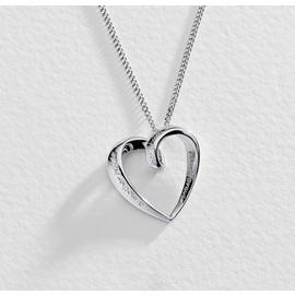 Moon & Back Sterling Silver Mum Heart Pendant Necklace
