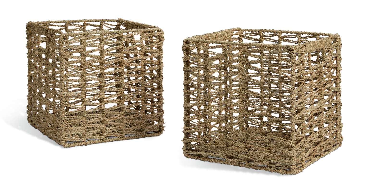 Habitat Set of 2 Seagrass Square Boxes - Natural