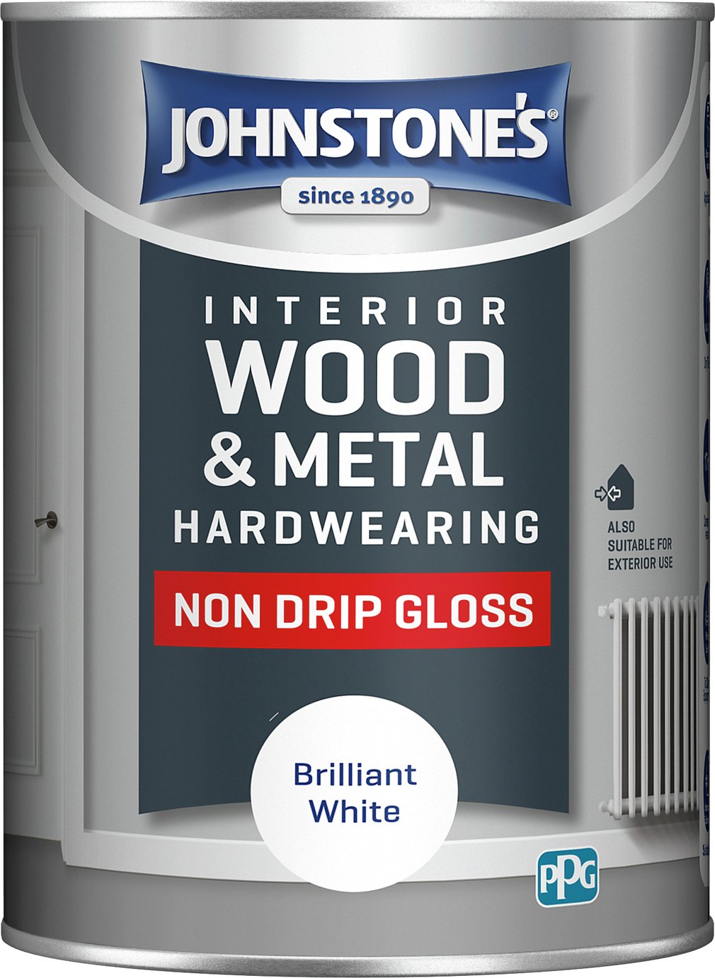 Johnstone's Non Drip Gloss Paint 1.25L - Brilliant White
