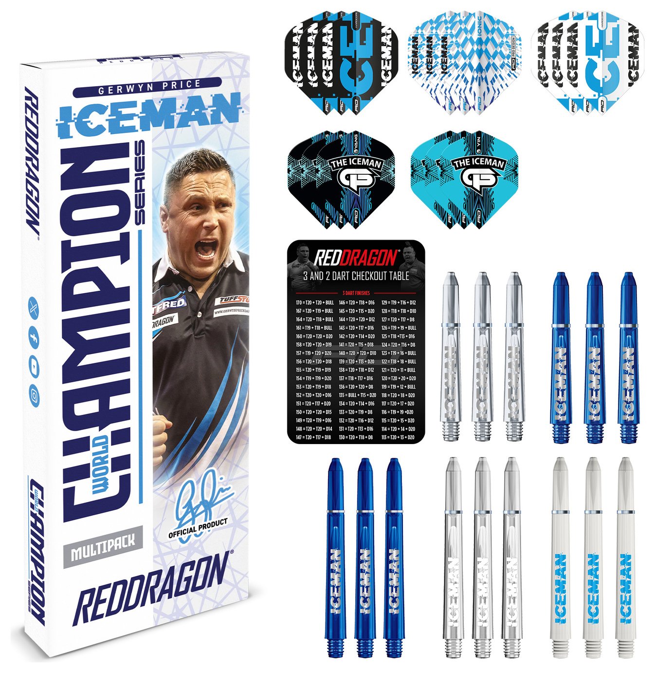 Red Dragon Gerwyn Price Iceman Darts Accessories Pack