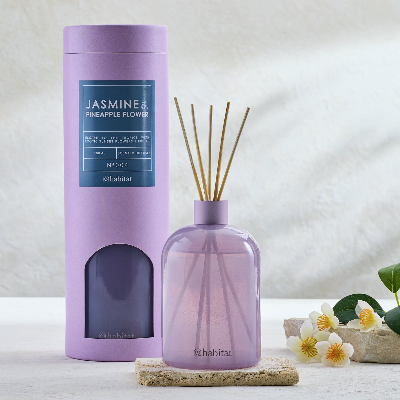 Habitat 500ml Reed Diffuser - Jasmine & Pineapple Flower